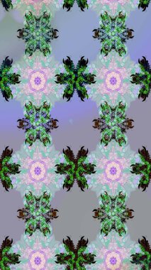 Küçük çiçekteki sevimli çiçek deseni. Robot resim. Raster illüstrasyonu.