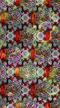 Parmak izi, kumaş, duvar kâğıdı, tekstil için raster dokusu. Renkli grunge soyut arkaplanı kologri çiçeklerle süslüyor. Nakış desenli çiçek deseni..