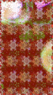 Çiçeksiz desenli arka plan. Gömlek baskısı için çiçek boyası. Kahverengi renkte çiçekler.