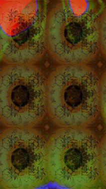 Renkli Yaz Temalı eskiz kalıbı. Düz Çiçek Elementleri Tasarımı. Sevimli çiçek raster deseni. Kahverengi renkte çiçekler.