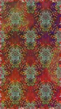 Çiçekli güzel suluboya desen. Kahverengi renklerde. Raster illüstrasyonu.