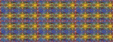 Çiçekli güzel suluboya desen. Raster illüstrasyonu. Kahverengi ve mavi renklerde.