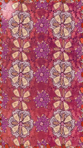 Etnik Mandala süsleme. Kullanılabilir Tekstil, tebrik kartı, boyama kitabı, telefon durumda yazdırma için. Raster kına dövme tarzı. Hint çiçek desenli madalyon desen.