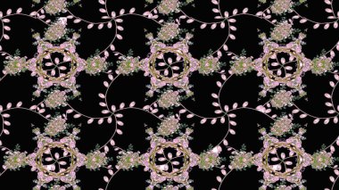 Siyah renkli çiçekler. Kumaş desenli papatya çiçekleri ayrıntıları.