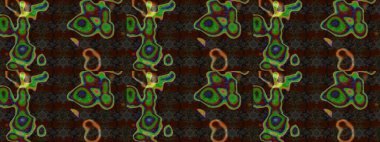 Çiçekli karalama şeklinde Raster çiçek deseni. Kahverengi renkte yaz çiçekleri. Raster illüstrasyonu.