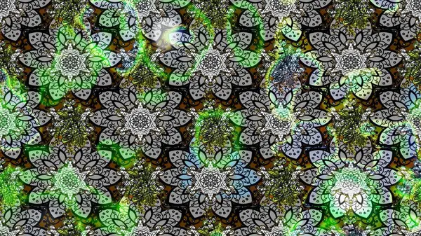 Gri çiçekli bahar çiçekleri. Moda baskıları için zarif bir şablon. Küçük renkli çiçekler. Motley illüstrasyonu. Küçük çiçekte şirin desenler.