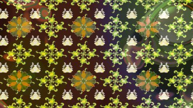 Sevimli çiçek raster deseni. Kahverengi renkli çiçekler. Renkli Bahar Teması eskiz kalıbı. Düz Çiçek Elementleri Tasarımı.