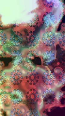 Vadinin çiçekleri tarafsız renklerde. Soyut etnik raster çizim kalıbı. Çiçekler..