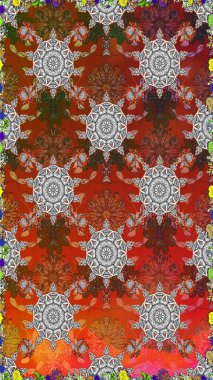 Küçük çiçekteki sevimli çiçek deseni. Birçok kahverengi ve soyut çiçekli tropikal desenler. Varicolobrown raster kusursuz illüstrasyon.