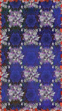 Menekşe ve gri lale çiçekli, pürüzsüz bir desen. Doğal kozmetik ürünleri, parfüm, çiçekçi dükkanı için bahar ihalesi tasarımı. Paket kağıdı için en iyisi. Karşılama ya da düğün geçmişi olarak kullanılabilir.