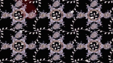 Raster illüstrasyonu. Küçük çiçekteki sevimli çiçek deseni. Nazik, yaz çiçekleri siyah renklerde. Raster deseni.