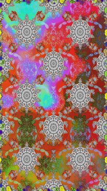 Güzel çiçek deseni. Renkli Bahar Temalı Kusursuz Arkaplan. Düz Çiçek Elementleri Tasarımı. Gri ve kahverengi renkte çiçekler.