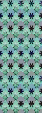 Raster deseni. Süslü kumaş deseni. Çiçekli çiçek deseni, suluboya..