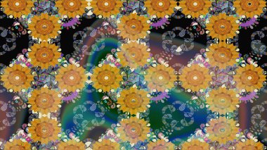 Güzel karalamalı çiçek desenli çizim. Küçük çiçekteki sevimli çiçek deseni. Raster illüstrasyonu. Güzel kumaş deseni.