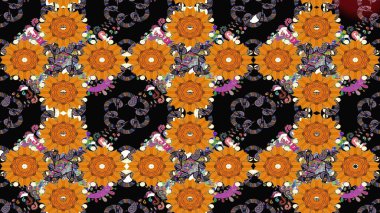 Kullanılabilir Tekstil, tebrik kartı, boyama kitabı, telefon durumda yazdırma için. Etnik Mandala süsleme. Hint çiçek desenli madalyon desen. Raster kına dövme stil.