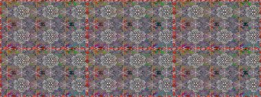 Raster illüstrasyonunda kusursuz çiçek deseni. Gri ve nötr renkte çiçekler. Renkli Bahar Temalı Kusursuz Arkaplan. Düz Çiçek Elementleri Tasarımı.