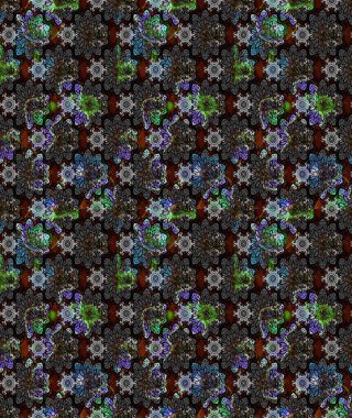 Küçük çiçekte hoş bir çiçek deseni var. Siyah renkler ve parlak çiçekler üzerine soyut çizim deseni. Çiçek elementli zarif raster dokusu..