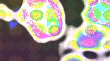 Küçük çiçekte güzel bir desen. Moda baskıları için zarif bir şablon. Küçük renkli çiçekler. Motley illüstrasyonu. Kahverengi çiçekli bahar çiçekleri.