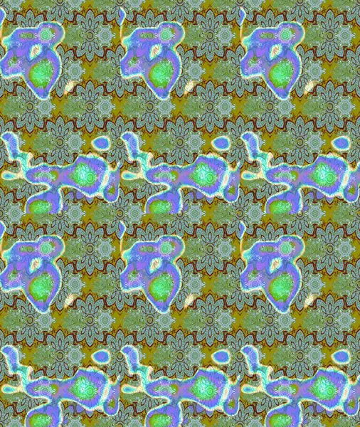 Yeşil renklerde. 3D çiçekler, eskiz. Raster illüstrasyonu.