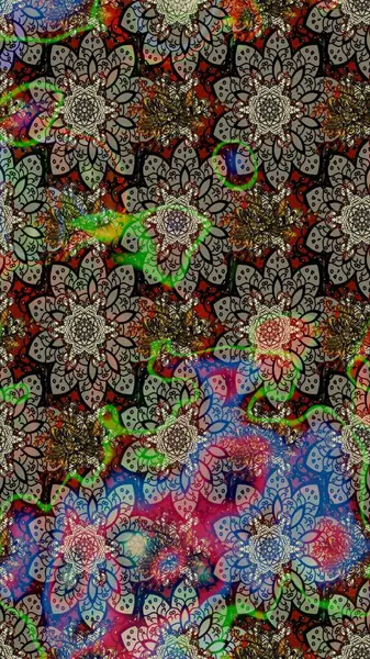 Chichi 'nin kumaş kalıbını çiz. Çiçek deseni. Düz Çiçek Elementleri Tasarımı. Renkli Bahar Teması eskiz kalıbı. Raster illüstrasyonu.