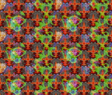 Raster illüstrasyonundaki çiçek desenli çizim. Kahverengi renkte çiçekler.