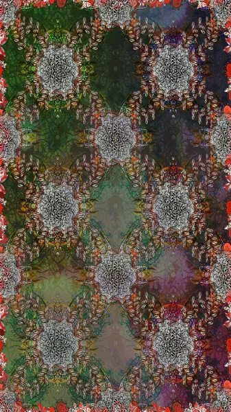 Çiçek ve yapraklı karalama şeklinde Raster çiçek deseni. Gri renklerde bahar çiçekleri. Raster illüstrasyonu.