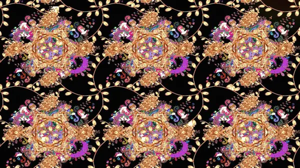 Güzel kumaş deseni. Raster illüstrasyonu. Güzel karalamalı çiçek desenli çizim. Küçük çiçekte sevimli çiçek deseni var..