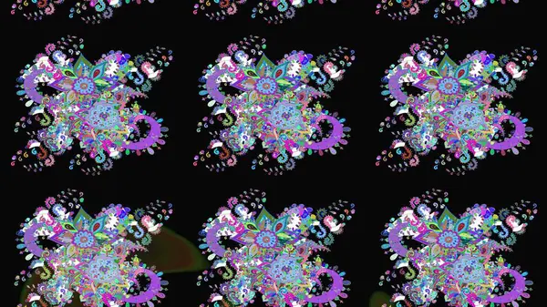 Siyah renkli çiçekler. Renkli Bahar temalı eskiz kalıbı. Düz Çiçek Elementleri Tasarım Raster illüstrasyonu. Çiçekli çiçek deseni, suluboya..