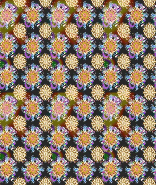 Gri ve bej renklerde. Kusursuz desen. Çiçek duvar kağıdı. Hint süsü. Raster illüstrasyonu. Renkli süs kenarı.