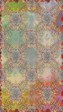 Karalama elementleri. El çizimi Raster çizimi. Duvar kağıdı, web sayfası arka planı, ambalaj kağıdı, davetiye, broşür, afiş veya web sitesi için kusursuz çiçek deseni kullanılabilir.