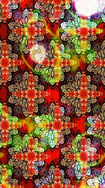 Tekstil, tebrik kartı, boyama kitabı, telefon kılıfı baskısı için kullanılabilir. Kızılderili desenli desenli desenli şal deseni. Etnik Mandala süsü. Raster Henna dövme stili.