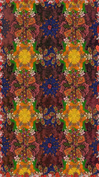 Kahverengi ve turuncu renkli çiçekler. Çiçekli karalama şeklinde Raster çiçek deseni. Nazikçe, güzel çiçek arkaplanı..