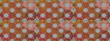 Kabile sanatı boho baskısı, klasik çiçek arkaplanı. Soyut etnik raster kusursuz desen. Arkaplan dokusu, duvar kağıdı, kahverengi renkli çiçek teması.