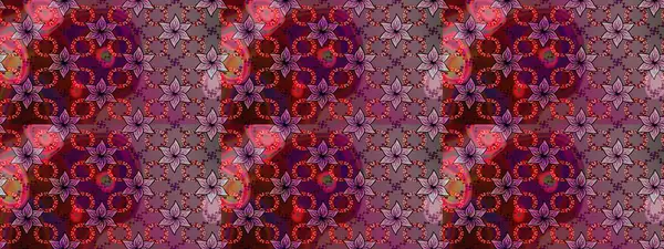 Asya tekstil tarzında. Raster illüstrasyonu. Mor ve kahverengi renkte çiçekler. Kusursuz çiçek deseni. Raster illüstrasyonu.