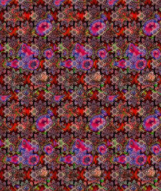 Kahverengi el çizimi. Karalama çiçekleri çizim kalıbı. Raster deseni. Sanat esinlenerek çiçeklere ilham veriyor ve geride.