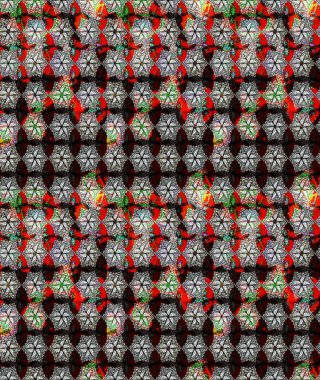 Raster Floral Illustration, Asyalı tekstil. Siyah renkli etnik çiçeklerle zarif eskiz deseni.