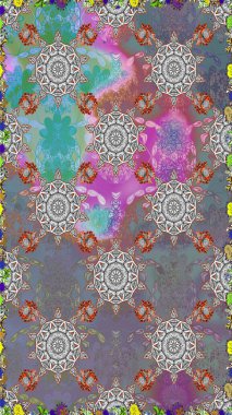 Yumuşak fayans. Raster 'ın taze dokusu. Klasik çiçek desenli. Sarma, tekstil ve duvar kâğıdı için kusursuz çiçek arkaplanı. Yumuşak pamuk tasarımı.