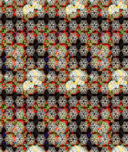 Raster illüstrasyonu. Çiçek desenli çizim. Siyah renkli çiçekler. Asya tekstil tarzında. Düz Çiçek Elementleri Tasarımı. Renkli Bahar Teması çizim şablonu.