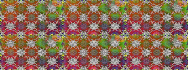 Çiçeklerle suluboya desenli çiçek deseni. Raster illüstrasyonu. Kahverengi ve gri renkli Asyalı tekstil.