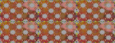 Kabile sanatı boho baskısı, klasik çiçek arkaplanı. Soyut etnik raster kusursuz desen. Arkaplan dokusu, duvar kağıdı, kahverengi renkli çiçek teması.