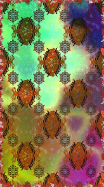 Süslü kumaş deseni. Raster deseni. Çiçekli, suluboya desenli kusursuz çiçek deseni.