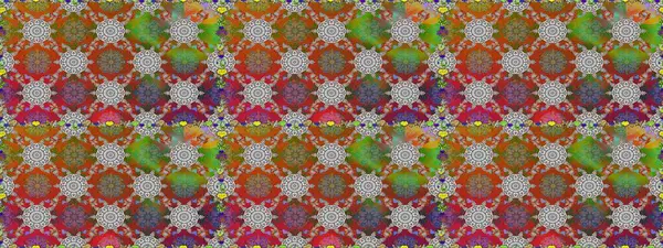 Çiçeklerle suluboya desenli çiçek deseni. Raster illüstrasyonu. Kahverengi ve gri renkli Asyalı tekstil.