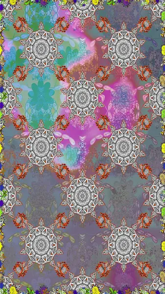 Yumuşak fayans. Raster 'ın taze dokusu. Klasik çiçek desenli. Sarma, tekstil ve duvar kâğıdı için kusursuz çiçek arkaplanı. Yumuşak pamuk tasarımı.