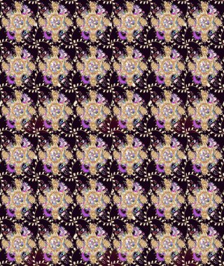 Raster güzel kumaş deseni çiziyor. Çiçek deseni. Düz Çiçek Elementleri Tasarımı. Renkli Bahar Teması çizim şablonu.