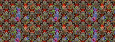 Düz Çiçek Elementleri Tasarımı. Gri renkli çiçekler. Renkli Bahar Teması eskiz kalıbı. Raster illüstrasyonunda çiçek deseni çizimi.