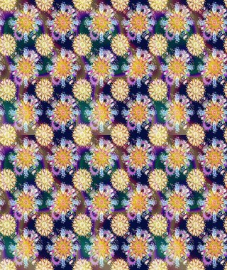 Sorunsuz çiçek desenli çiçekli, halk tarzında bırakır. Elle çizilmiş. Raster illüstrasyon.