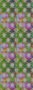 Güzel, parlak, pürüzsüz kumaş, tuval. Eski moda arka plan. Şablon, pürüzsüz, çiçekli kenar. Çiçek çelengi. Kıvırcık, parlak örgü. Raster illüstrasyonu.