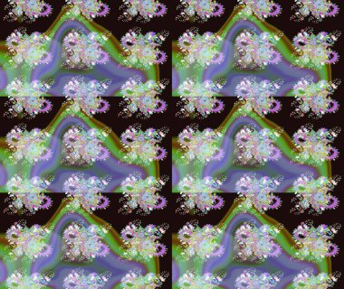 Gri renkli çiçekler. Raster güzel bir çiçek deseni çizmiş. Bahar mevsimi. Nazik romantik baskı. Tatil havası..