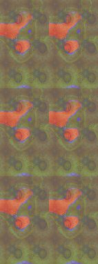 Kahverengi renklerde bahar çiçekleri. Çiçekli karalama şeklinde Raster çiçek deseni. Raster illüstrasyonu.