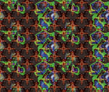 Raster illüstrasyonundaki çiçek desenli çizim. Renkli Bahar Teması eskiz kalıbı. Düz Çiçek Elementleri Tasarımı. Kahverengi renkte çiçekler.